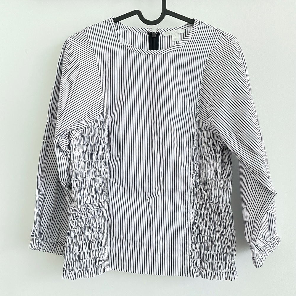 COS striped crew neck blouse